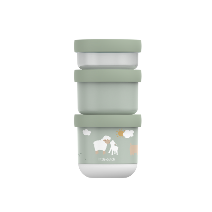 Little Dutch olive Snackbox stapelbar Mepal Mio 3-teilig Little Farm