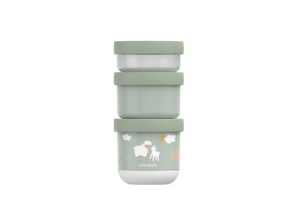 Little Dutch olive Snackbox stapelbar Mepal Mio 3-teilig Little Farm