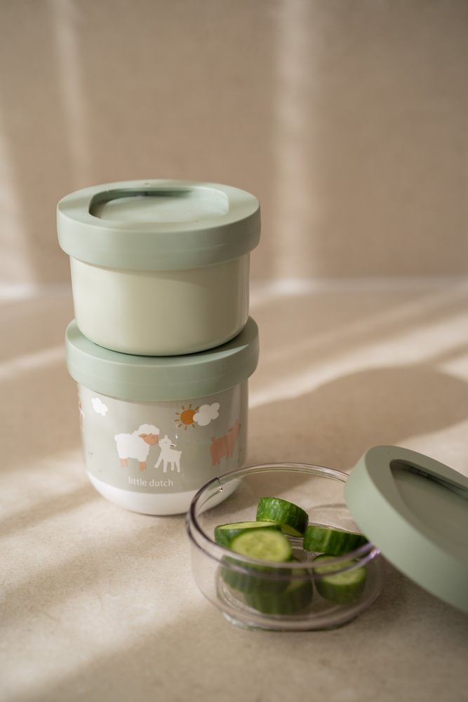 Little Dutch olive Snackbox stapelbar Mepal Mio 3-teilig Little Farm