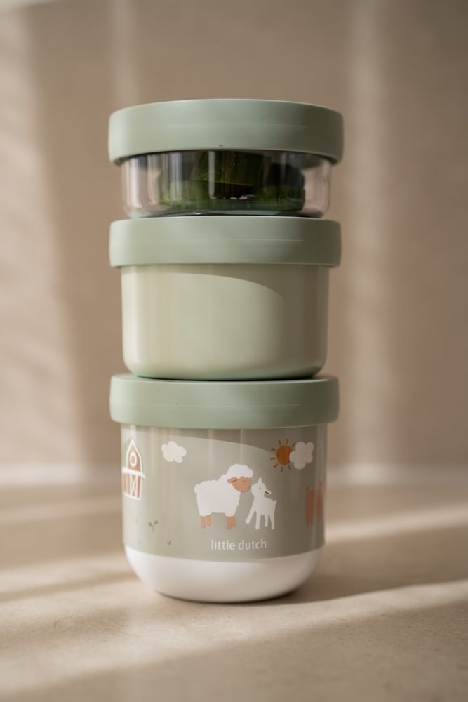 Little Dutch olive Snackbox stapelbar Mepal Mio 3-teilig Little Farm