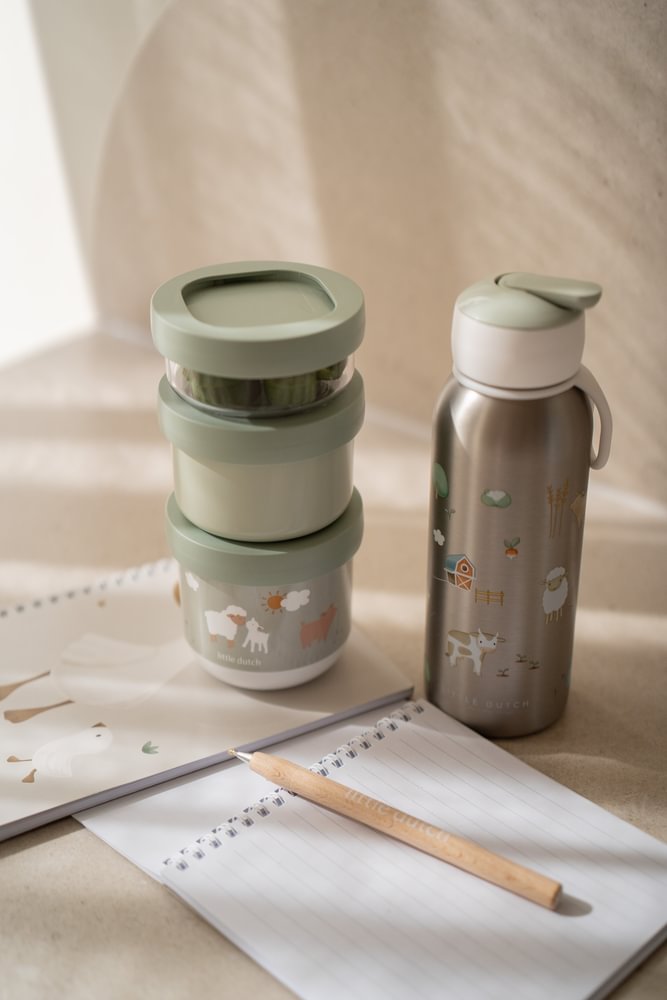 Little Dutch olive Snackbox stapelbar Mepal Mio 3-teilig Little Farm