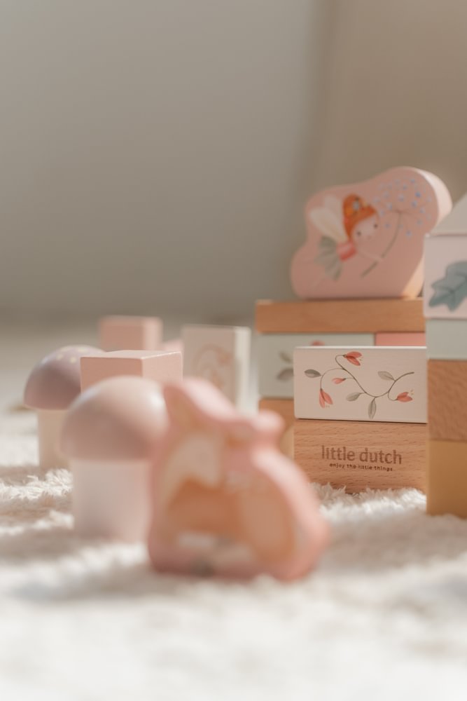 Little Dutch rosa Bausteine Fairy Garden Holzbauklötze