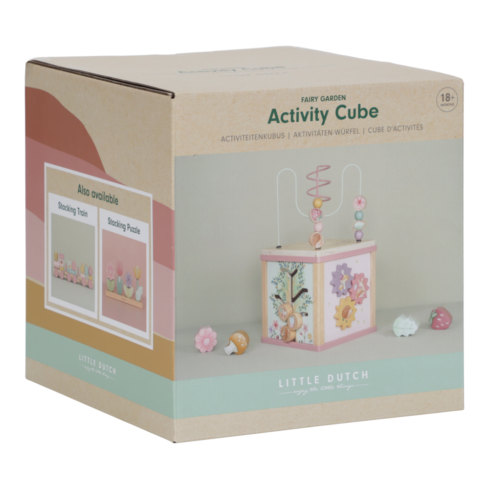 Little Dutch rosa Holz Aktivitäten Motorik Würfel Detail 9
