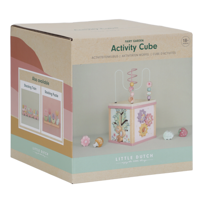 Little Dutch rosa Holz Aktivitäten Motorik Würfel Detail 9
