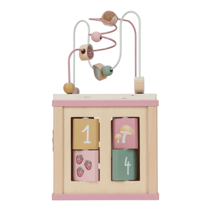 Little Dutch rosa Holz Aktivitäten Motorik Würfel