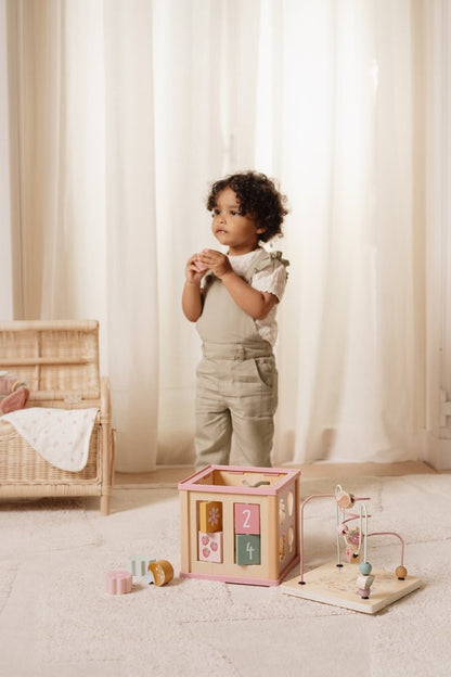 Little Dutch rosa Aktivitäten Motorik Würfel Personalisierung Taufe Fairy Garden Funktionen Detail