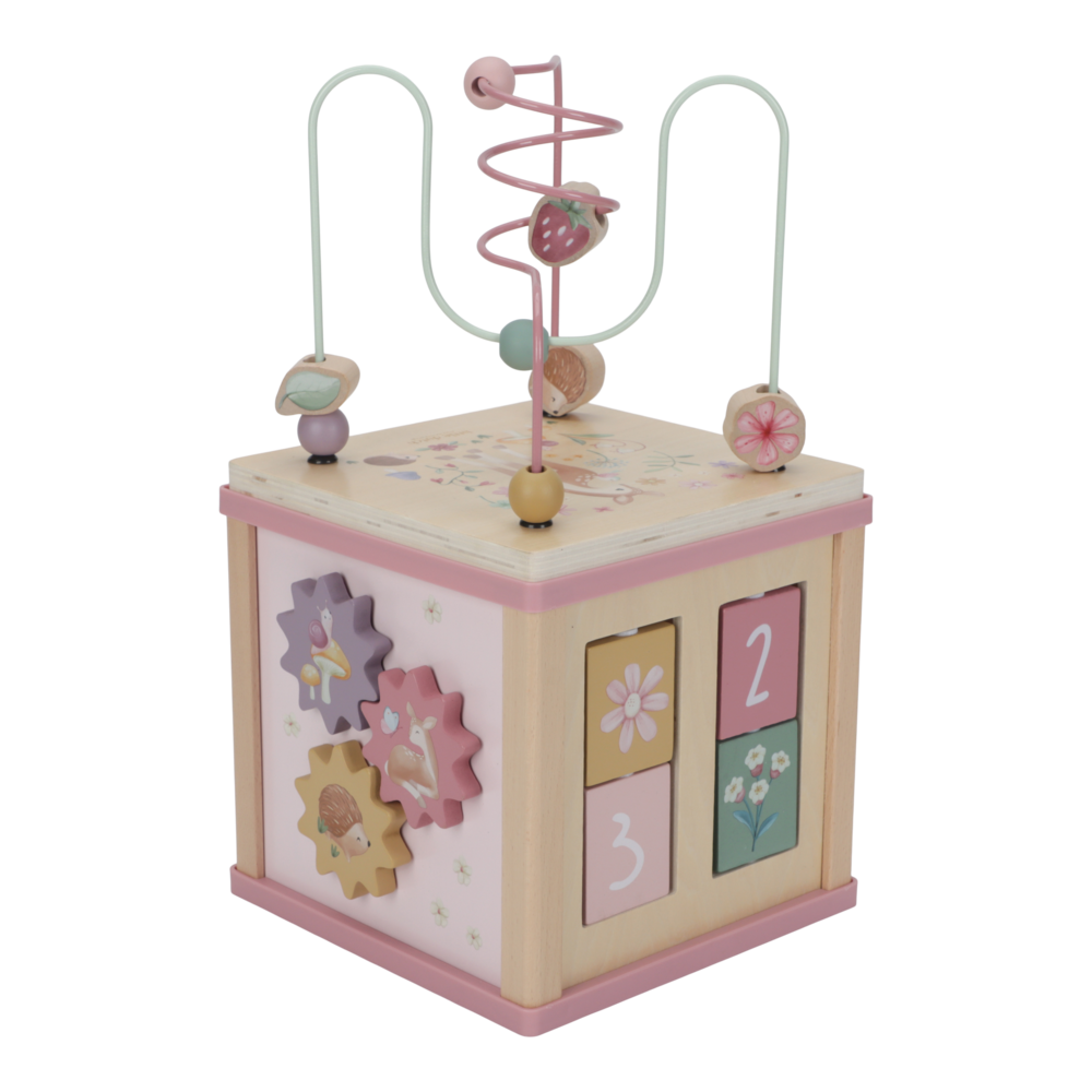 Little Dutch rosa Aktivitäten Motorik Würfel Personalisierung Taufe Fairy Garden Material Nahaufnahme