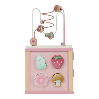 Little Dutch rosa Aktivitäten Motorik Würfel Personalisierung Taufe Fairy Garden Lieferumfang