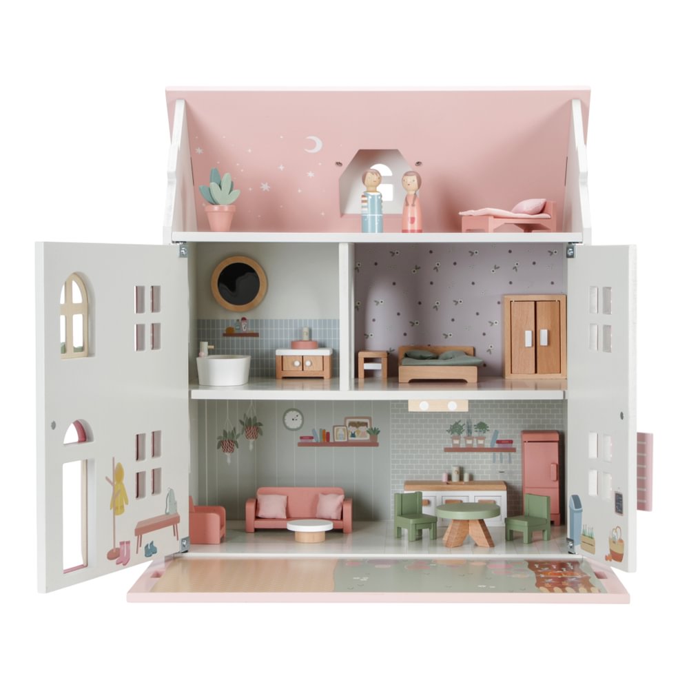 Little Dutch rosa Holz Puppenhaus mit Zubehör