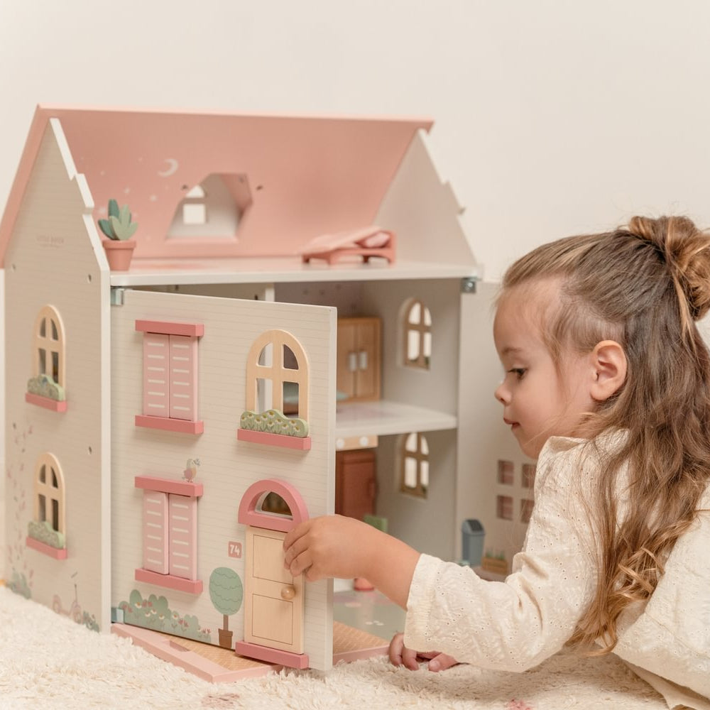 Little Dutch rosa Holz Puppenhaus Detailansicht