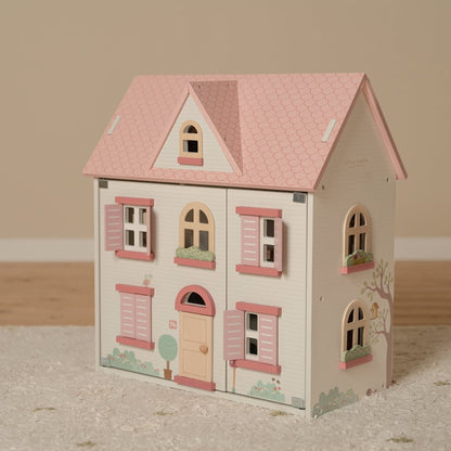 Little Dutch rosa Holz Puppenhaus im Einsatz