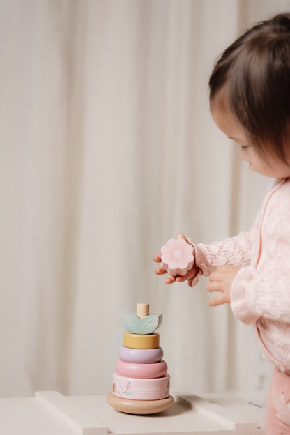 Little Dutch rosa Holz Stapelturm mit Ringen - Fairy Garden