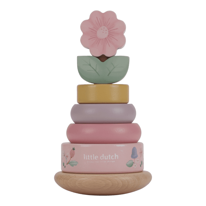 Little Dutch rosa Holz Stapelturm mit Ringen - Fairy Garden