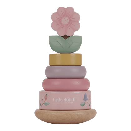 Little Dutch rosa Holz Stapelturm mit Ringen - Fairy Garden