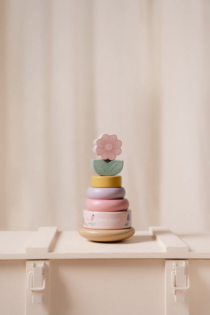 Little Dutch rosa Holz Stapelturm mit Ringen - Fairy Garden