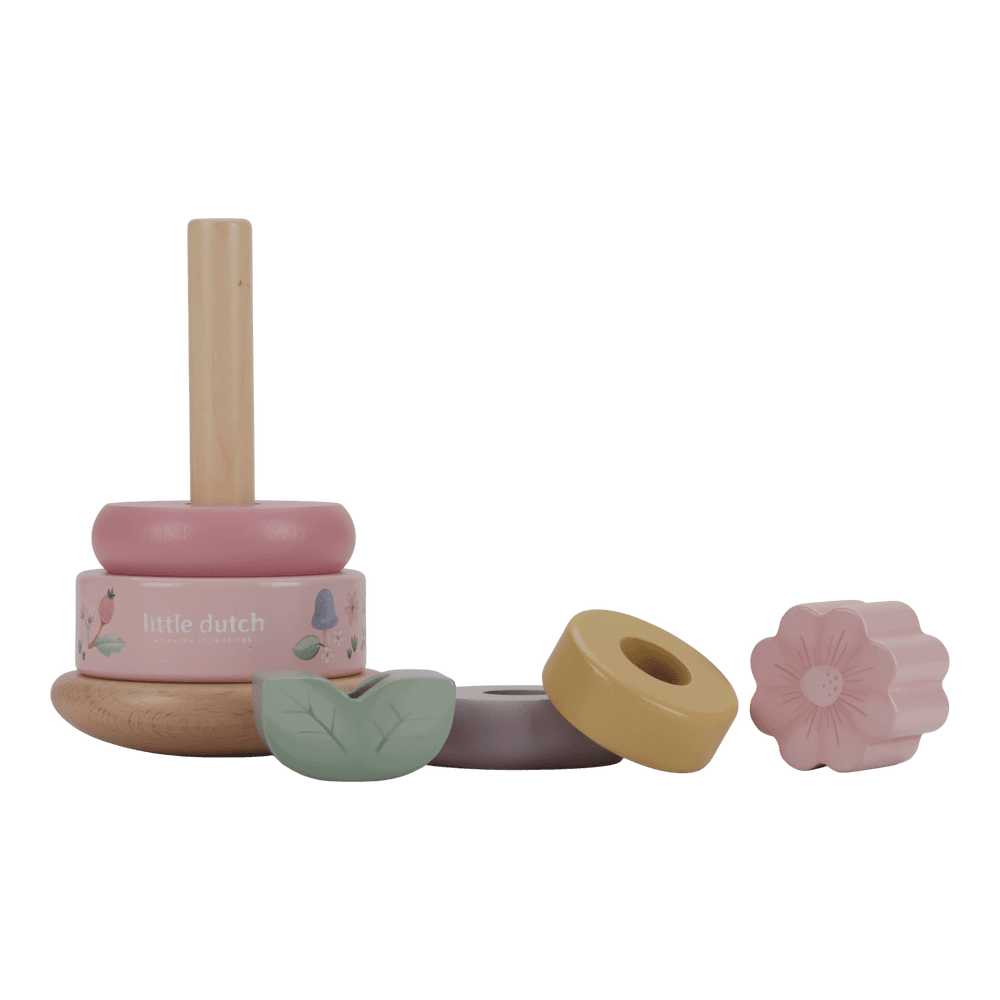 Little Dutch rosa Holz Stapelturm mit Ringen - Fairy Garden