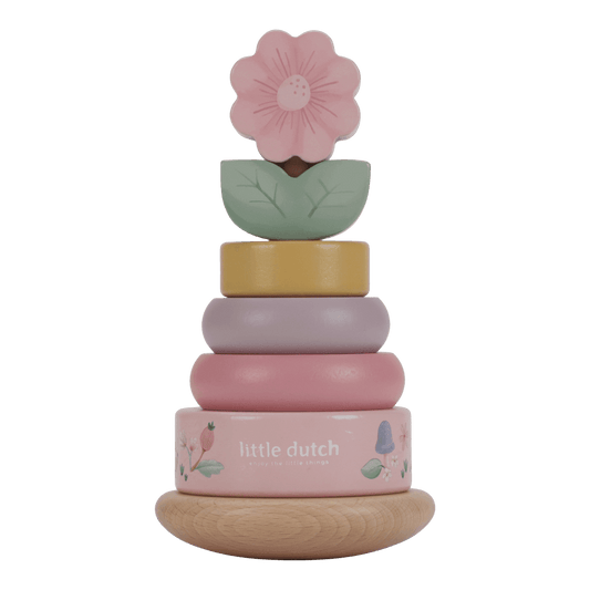 Little Dutch rosa Holz Stapelturm mit Ringen - Fairy Garden