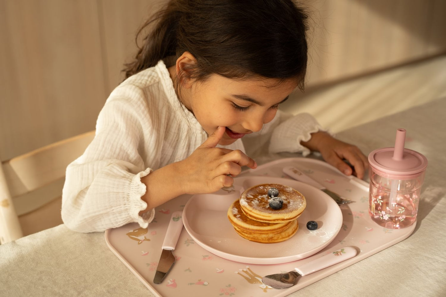 Little Dutch rosa Kinder Besteck Set Mio Mepal 3er Set - Fairy Garden