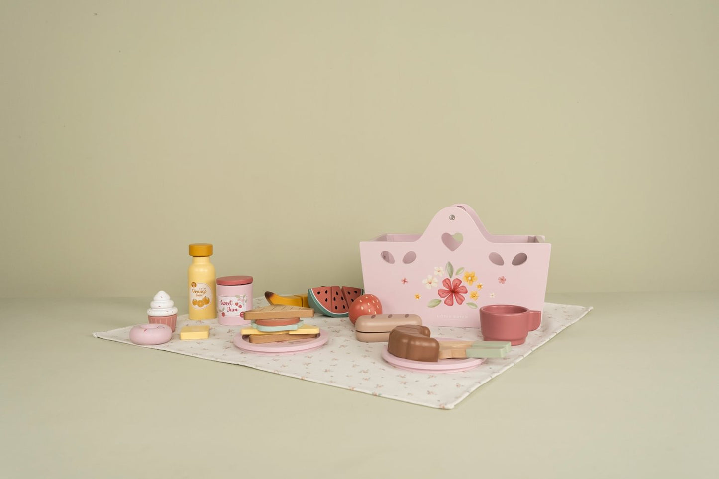 Little Dutch rosa Picknick Korb Spielzeug Set Holz Lieferumfang