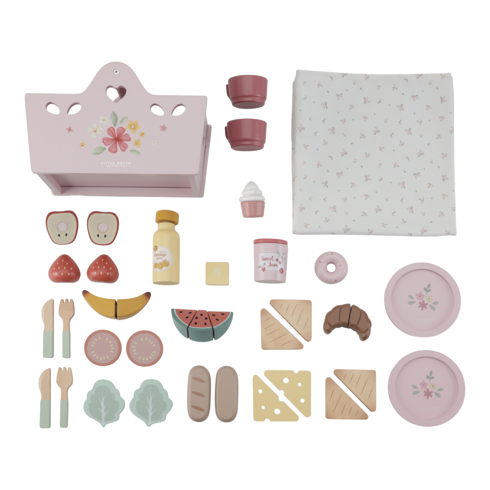 Little Dutch rosa Picknick Korb Spielzeug Set Holz mit Zubehör
