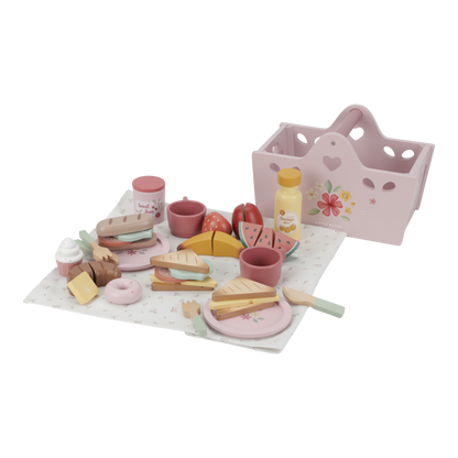 Little Dutch rosa Picknick Korb Spielzeug Set Holz von der Seite