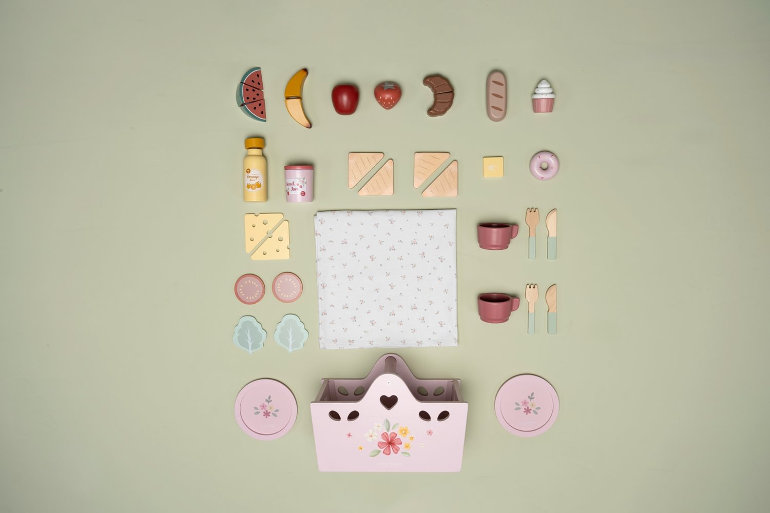 Little Dutch rosa Picknick Korb Spielzeug Set Holz mit Verpackung