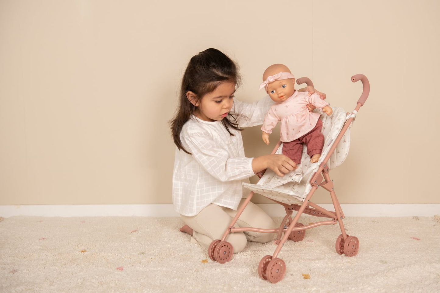 Little Dutch rosa Puppenbuggy aus Metall mit Verpackung