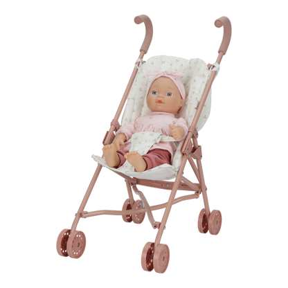 Little Dutch rosa Puppenbuggy aus Metall Material Nahaufnahme