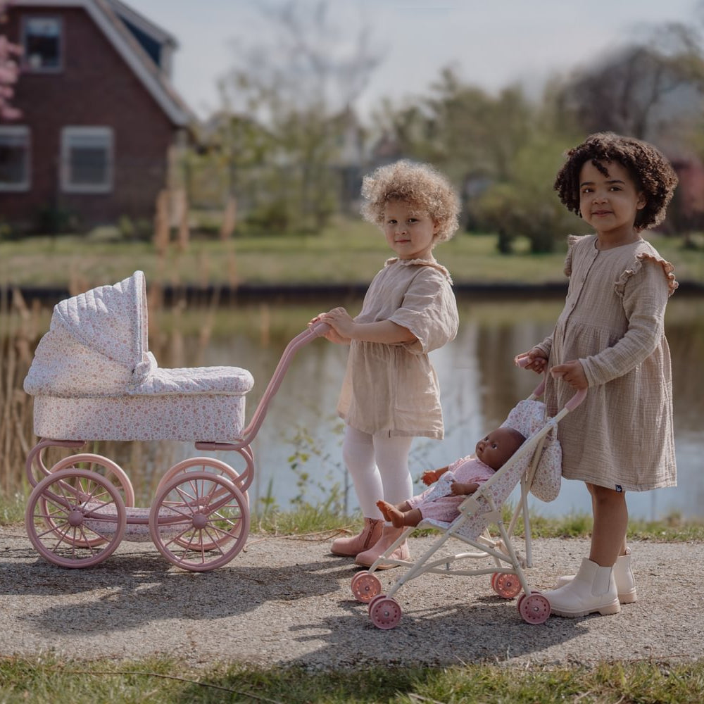 Little Dutch rosa Puppenwagen Metall Soft Flowers | einfachschoen