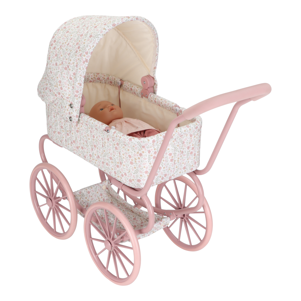 Little Dutch rosa Puppenwagen Metall Soft Flowers | einfachschoen