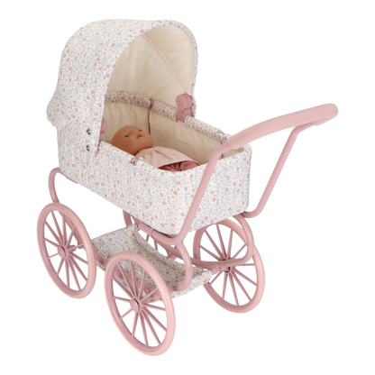 Little Dutch rosa Puppenwagen Metall Soft Flowers | einfachschoen