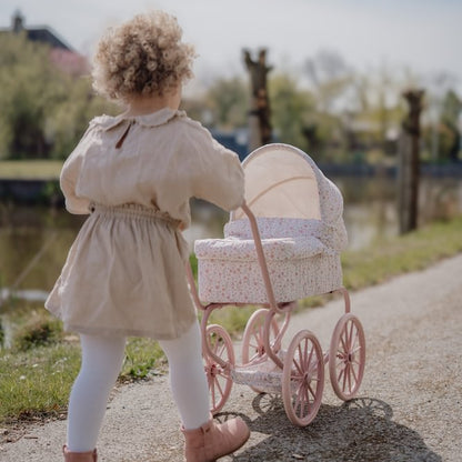 Little Dutch rosa Puppenwagen Metall Soft Flowers | einfachschoen