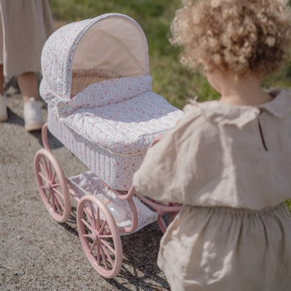 Little Dutch rosa Puppenwagen Metall Soft Flowers | einfachschoen