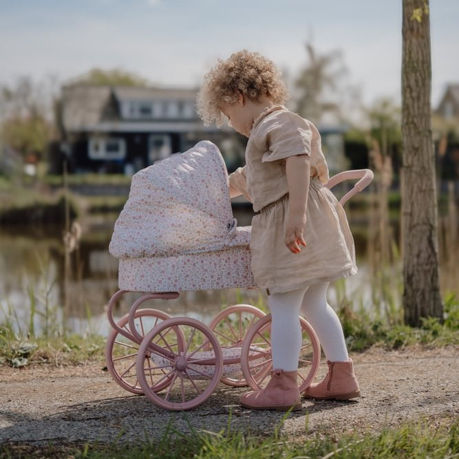 Little Dutch rosa Puppenwagen Metall Soft Flowers | einfachschoen