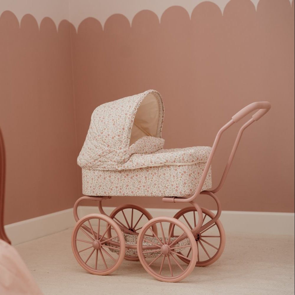 Little Dutch rosa Puppenwagen Metall Soft Flowers | einfachschoen
