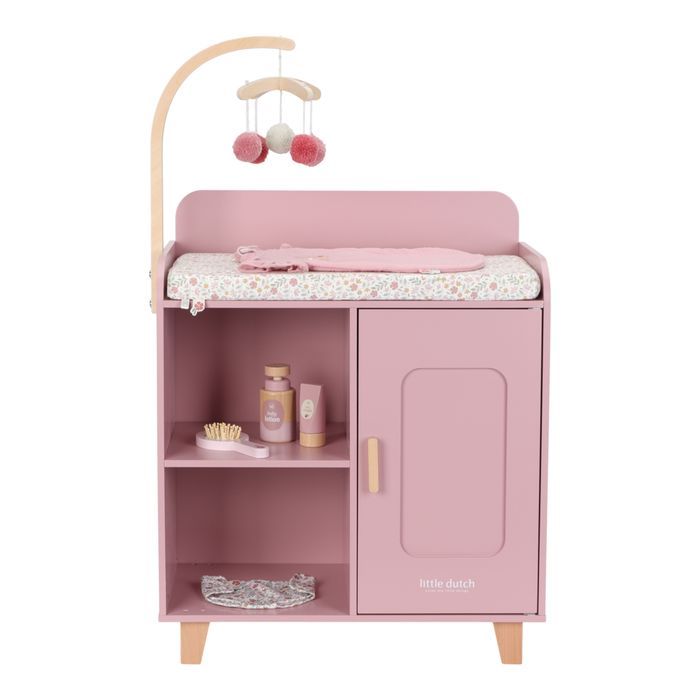 Little Dutch rosa Puppenwickeltisch FSC Holz