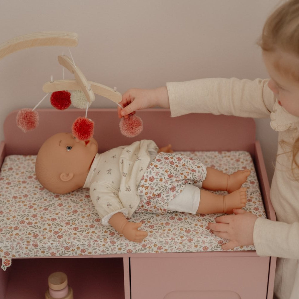 Little Dutch rosa Puppenwickeltisch FSC Holz mit Verpackung