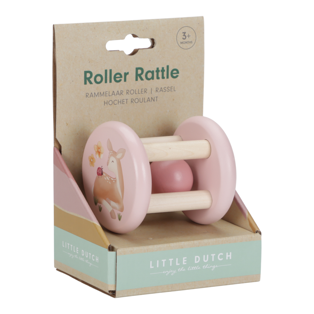 Little Dutch rosa Rasselroller Holz mit Verpackung