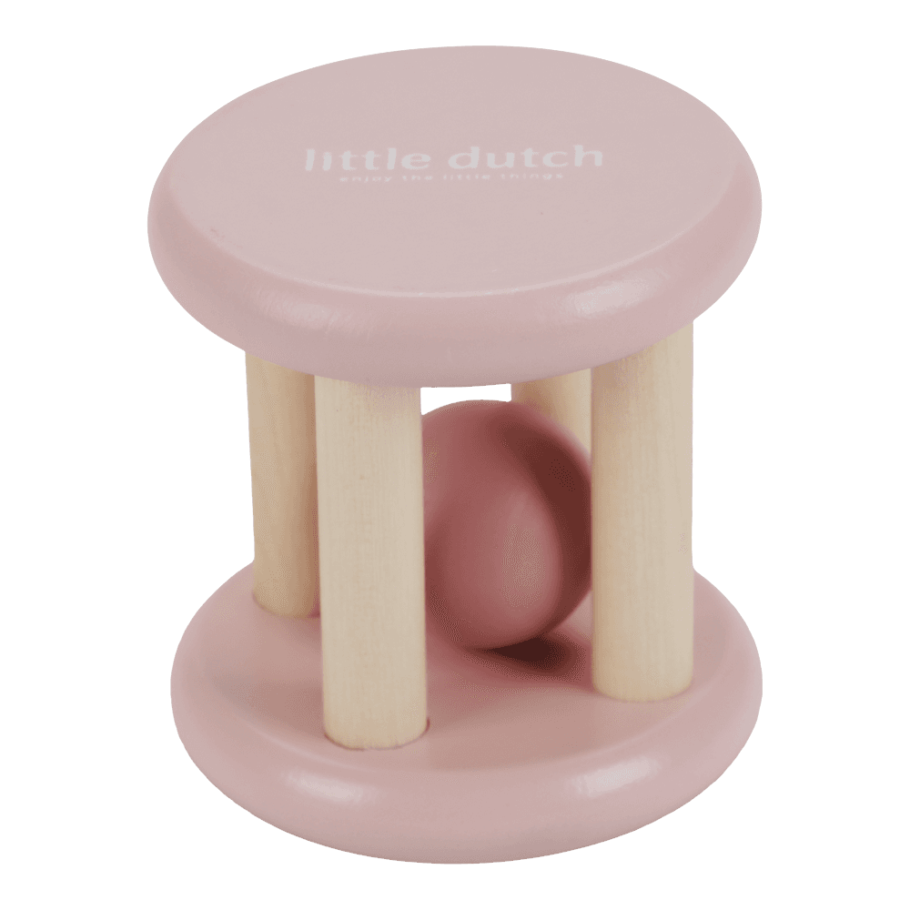 Little Dutch rosa Rasselroller Holz Funktionen Detail