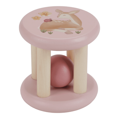 Little Dutch rosa Rasselroller Holz von der Seite