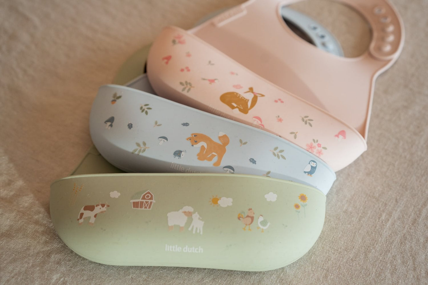 Little Dutch rosa Silikon Lätzchen Mio - Fairy Garden Mepal