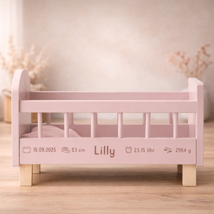 Little Dutch Puppenbett aus FSC Holz Personalisierung Geburt