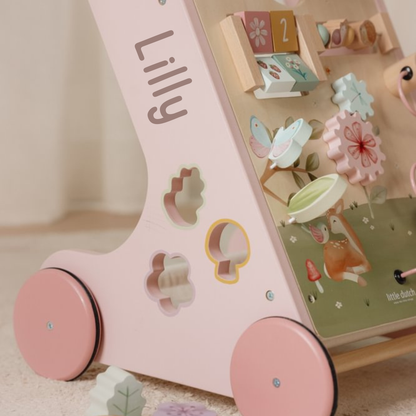 Little Dutch Rosa Laufwagen Multi Activity Fairy Garden Personalisierung Name Detailansicht