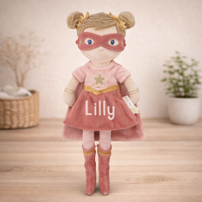 Little Dutch Schmusepuppe Superheld Rosa