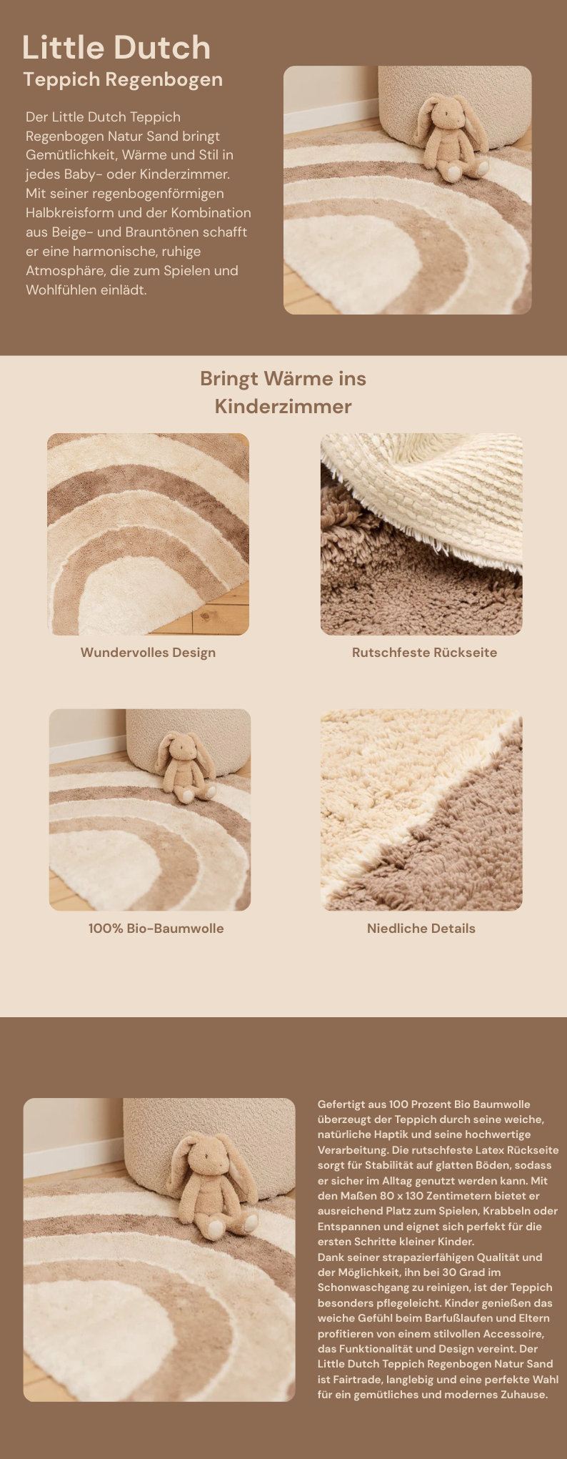 Little Dutch Teppich Regenbogen