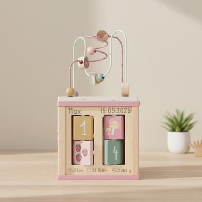 Little Dutch rosa Aktivitäten Motorik Würfel Personalisierung Geburt - Fairy Garden