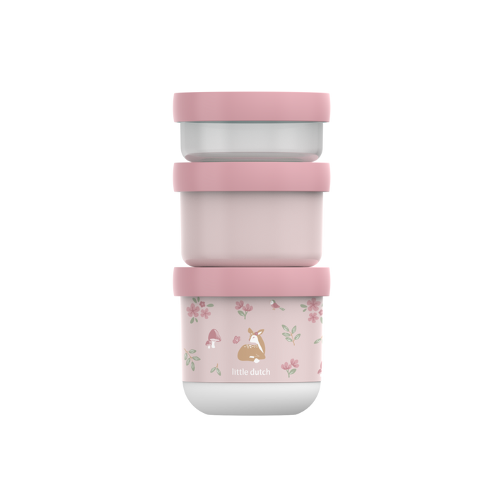 Little Dutch rosa Snackbox stapelbar Mepal Mio 3-teilig Fairy Garden