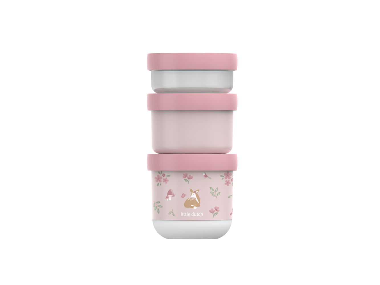 Mepal rosa Snackbox stapelbar Mepal Mio 3-teilig Fairy Garden