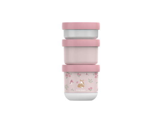 Little Dutch rosa Snackbox stapelbar Mepal Mio 3-teilig Fairy Garden