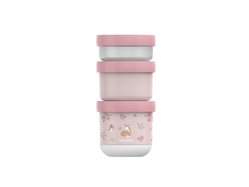 Mepal rosa Snackbox stapelbar Mepal Mio 3-teilig Fairy Garden